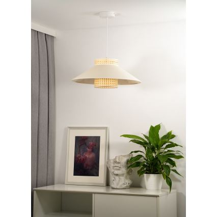 Duolla - Pakabinamas sietynas RIO RATTAN 1xE27/15W/230V diametras 45 cm smėlio spalva/rotangas