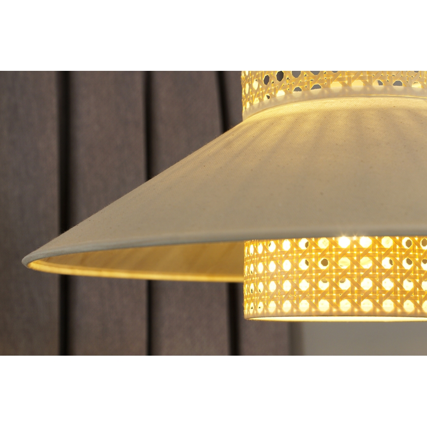 Duolla - Pakabinamas sietynas RIO RATTAN 1xE27/15W/230V diametras 45 cm smėlio spalva/rotangas
