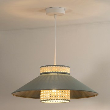 Duolla - Pakabinamas sietynas RIO RATTAN 1xE27/15W/230V diametras 45 cm žalia/rotangas