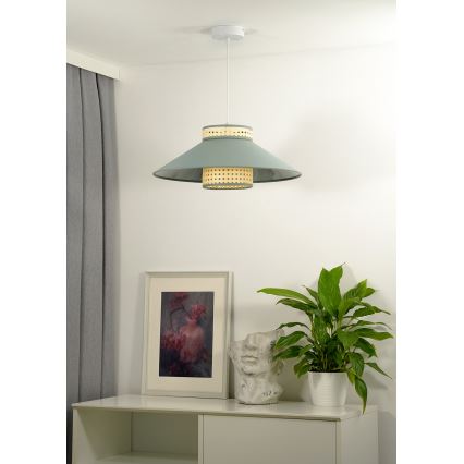 Duolla - Pakabinamas sietynas RIO RATTAN 1xE27/15W/230V diametras 45 cm žalia/rotangas