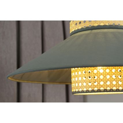 Duolla - Pakabinamas sietynas RIO RATTAN 1xE27/15W/230V diametras 45 cm žalia/rotangas