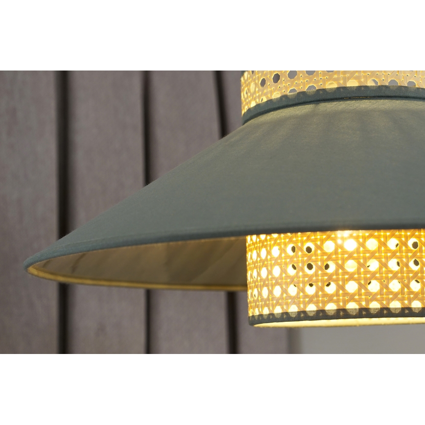 Duolla - Pakabinamas sietynas RIO RATTAN 1xE27/15W/230V diametras 45 cm žalia/rotangas