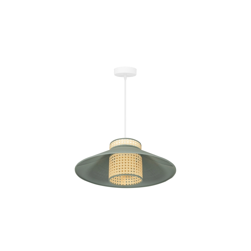 Duolla - Pakabinamas sietynas RIO RATTAN 1xE27/15W/230V diametras 45 cm žalia/rotangas