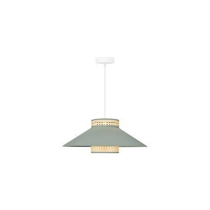 Duolla - Pakabinamas sietynas RIO RATTAN 1xE27/15W/230V diametras 45 cm žalia/rotangas