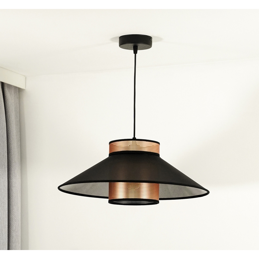 Duolla - Pakabinamas sietynas RIO SHINY 1xE27/15W/230V diametras 45 cm juoda/varis