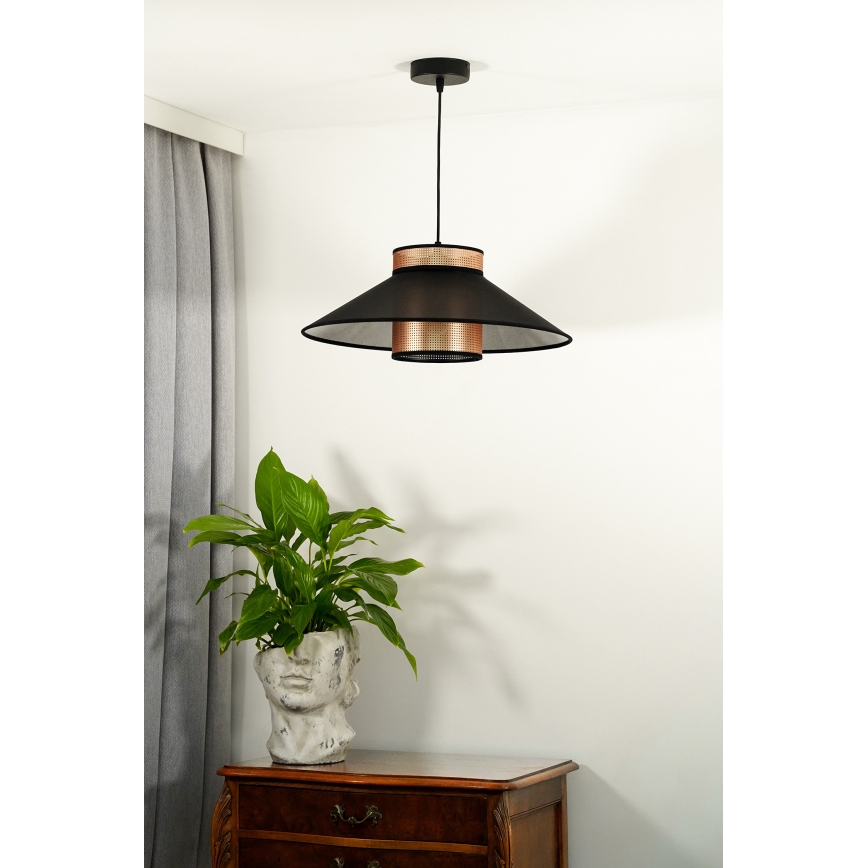Duolla - Pakabinamas sietynas RIO SHINY 1xE27/15W/230V diametras 45 cm juoda/varis