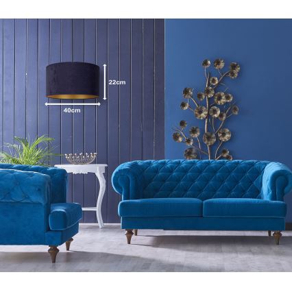 Duolla - Pakabinamas sietynas ROLLER 1xE27/15W/230V diametras 40 cm mėlyna/auksas