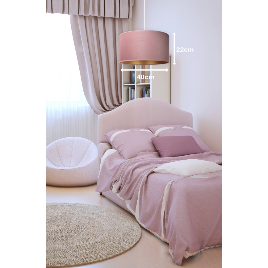 Duolla - Pakabinamas sietynas ROLLER 1xE27/15W/230V diametras 40 cm rausva/auksas