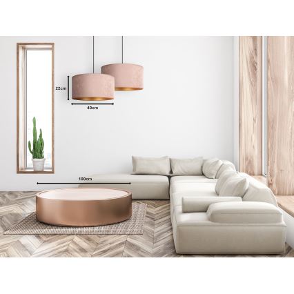 Duolla - Pakabinamas sietynas ROLLER 1xE27/15W/230V diametras 40 cm smėlio spalva/auksas