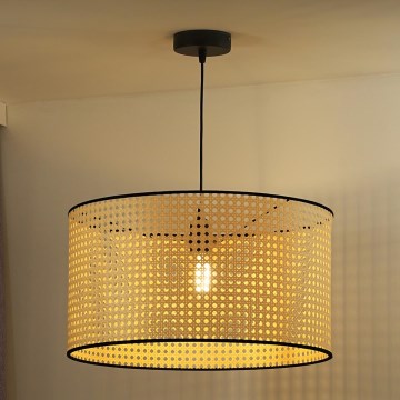 Duolla - Pakabinamas sietynas ROLLER 1xE27/15W/230V diametras 45 cm rotangas/juoda