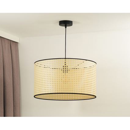 Duolla - Pakabinamas sietynas ROLLER 1xE27/15W/230V diametras 45 cm rotangas/juoda