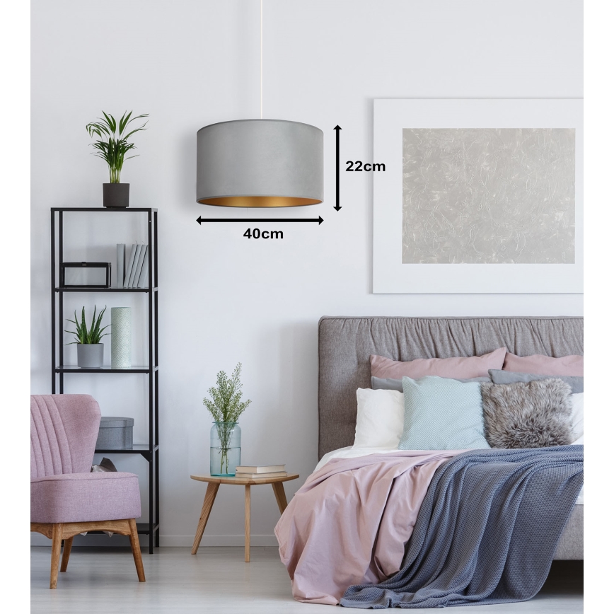 Duolla - Pakabinamas sietynas ROLLER 1xE27/15W/230V šviestuvas diametras 40 cm žalia/auksas
