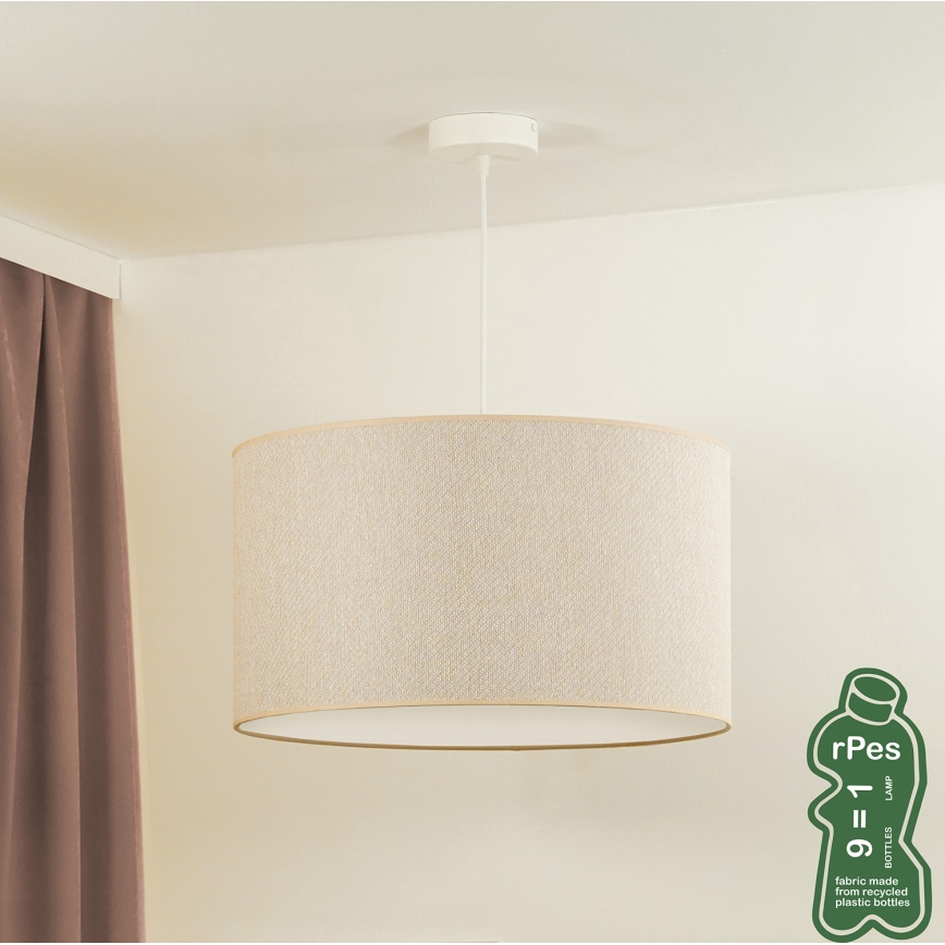 Duolla - Pakabinamas sietynas ROLLER ECO RECYCLING 1xE27/15W/230V diametras 45 cm kreminė
