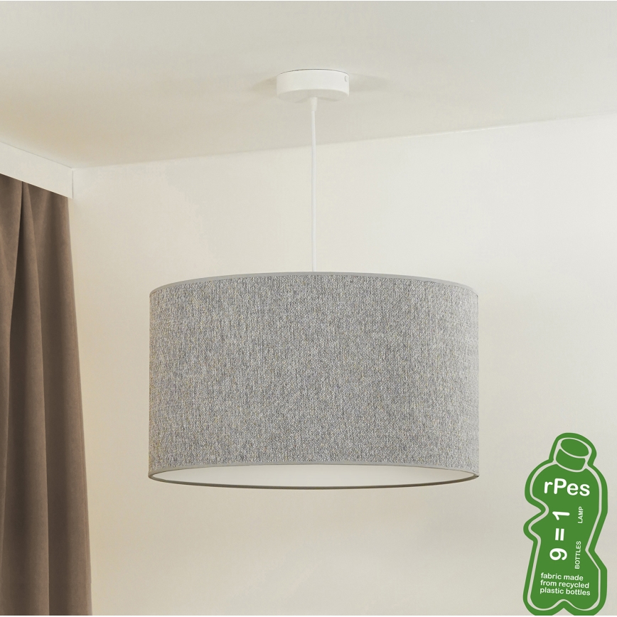 Duolla - Pakabinamas sietynas ROLLER ECO RECYCLING 1xE27/15W/230V diametras 45 cm pilka