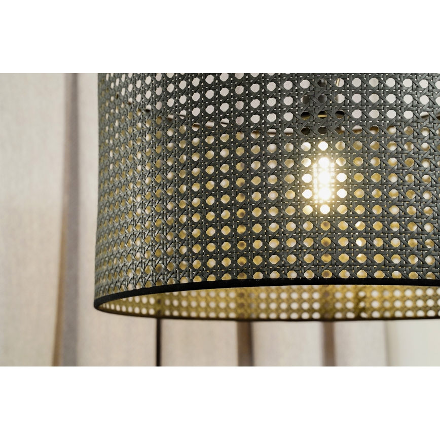 Duolla - Pakabinamas sietynas ROLLER RATTAN 1xE27/15W/230V diametras 45 cm juoda