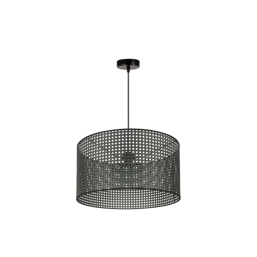 Duolla - Pakabinamas sietynas ROLLER RATTAN 1xE27/15W/230V diametras 45 cm juoda