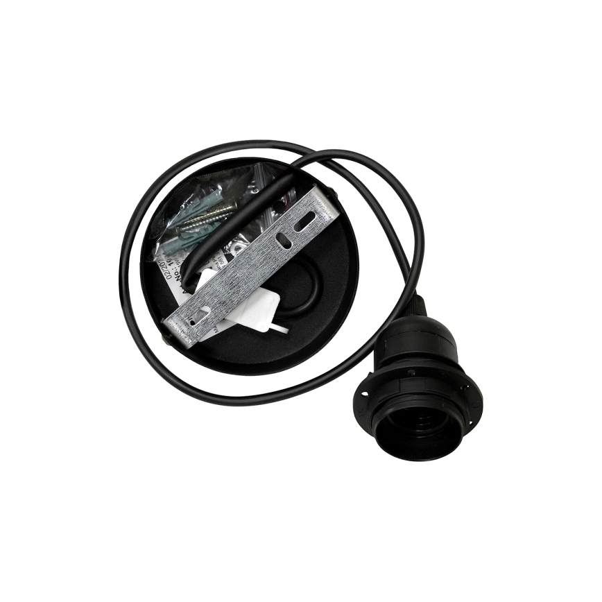 Duolla - Pakabinamas sietynas ROLLER RATTAN 1xE27/15W/230V diametras 45 cm juoda