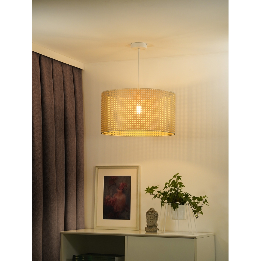 Duolla - Pakabinamas sietynas ROLLER RATTAN 1xE27/15W/230V diametras 45 cm smėlio spalva