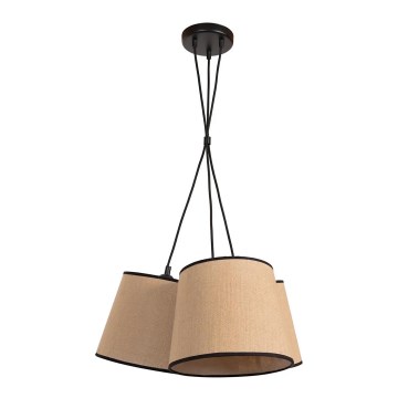 Duolla - Pakabinamas sietynas ROSSA 3xE27/15W/230V diametras 45 cm ruda/juoda