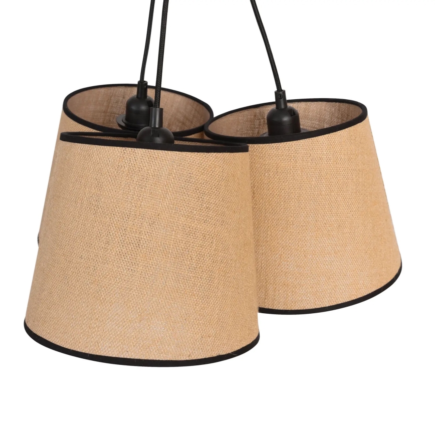 Duolla - Pakabinamas sietynas ROSSA 3xE27/15W/230V diametras 45 cm ruda/juoda