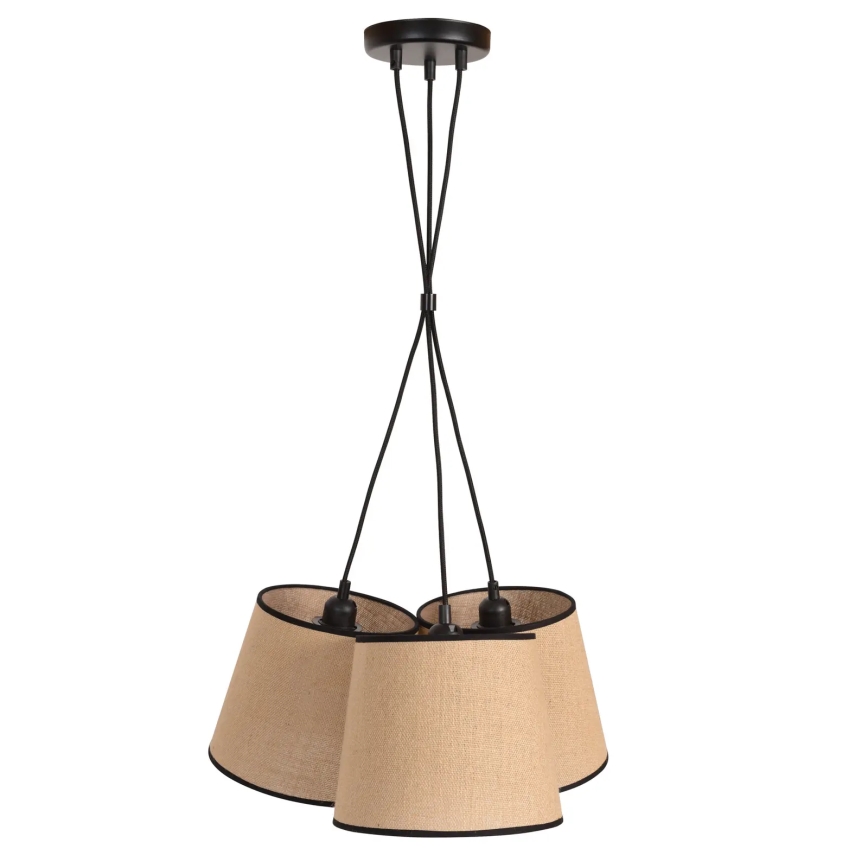 Duolla - Pakabinamas sietynas ROSSA 3xE27/15W/230V diametras 45 cm ruda/juoda