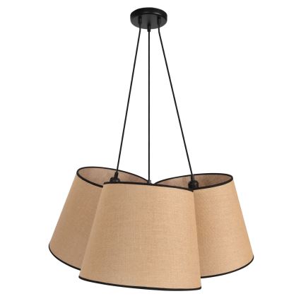 Duolla - Pakabinamas sietynas ROSSA 3xE27/15W/230V diametras 75 cm ruda/juoda