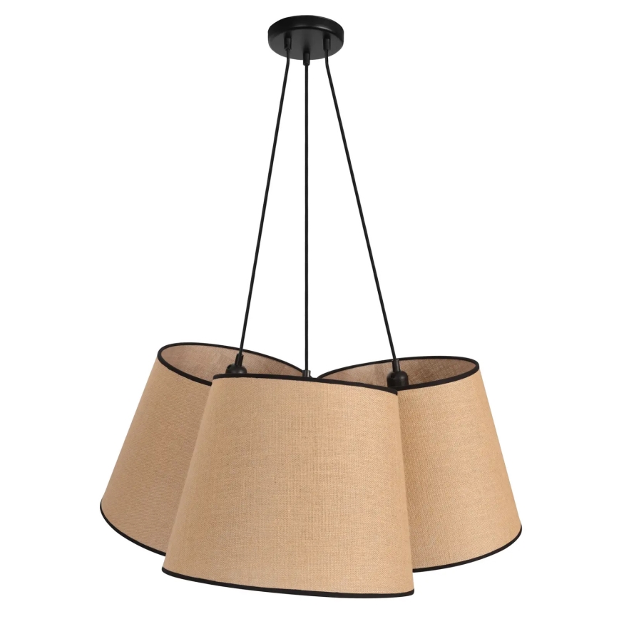 Duolla - Pakabinamas sietynas ROSSA 3xE27/15W/230V diametras 75 cm ruda/juoda