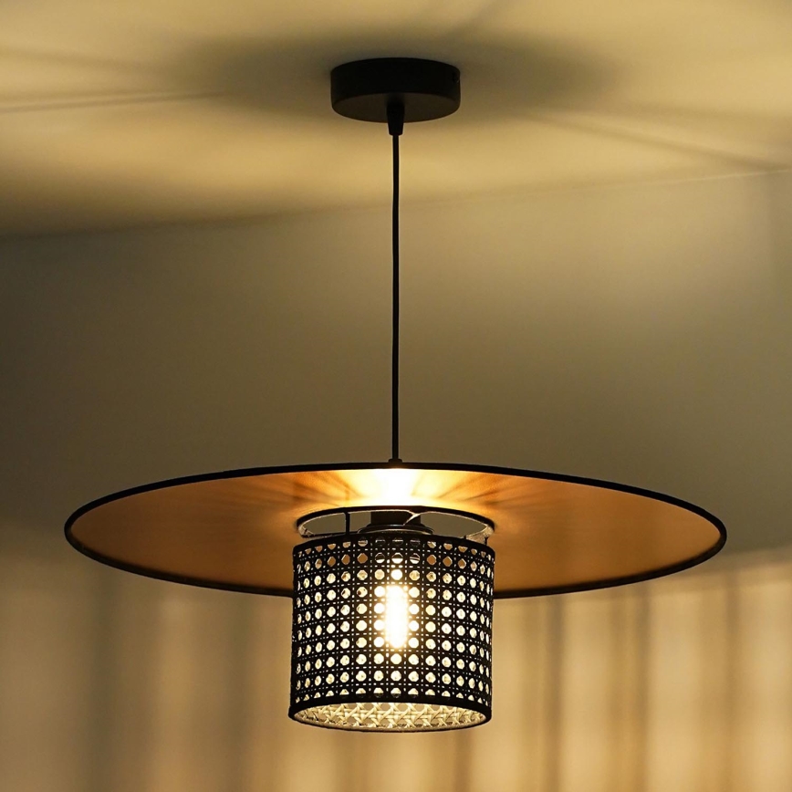 Duolla - Pakabinamas sietynas TOKYO RATTAN 1xE27/15W/230V diametras 50 cm auksas/juoda