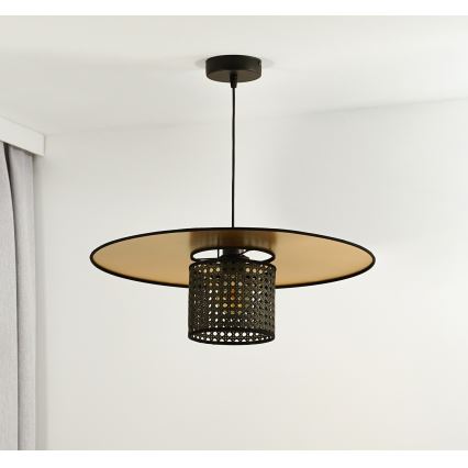 Duolla - Pakabinamas sietynas TOKYO RATTAN 1xE27/15W/230V diametras 50 cm auksas/juoda