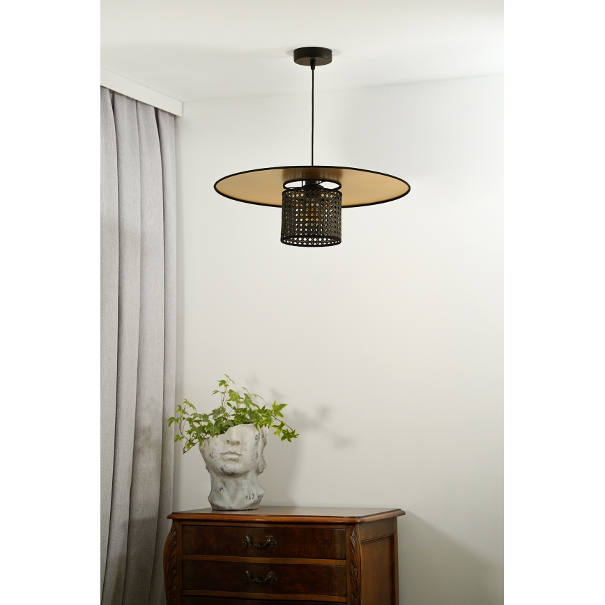 Duolla - Pakabinamas sietynas TOKYO RATTAN 1xE27/15W/230V diametras 50 cm auksas/juoda