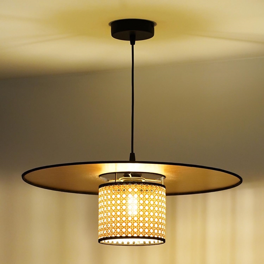 Duolla - Pakabinamas sietynas TOKYO RATTAN 1xE27/15W/230V diametras 50 cm auksas/rotangas
