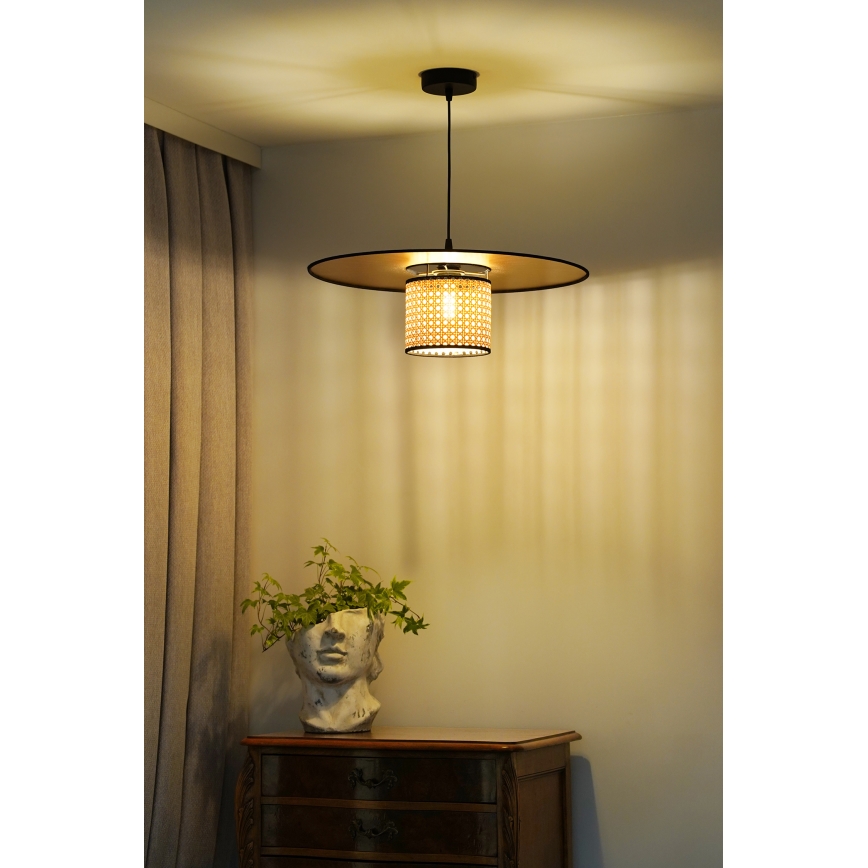 Duolla - Pakabinamas sietynas TOKYO RATTAN 1xE27/15W/230V diametras 50 cm auksas/rotangas