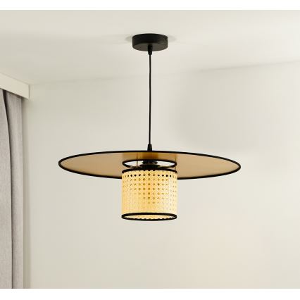 Duolla - Pakabinamas sietynas TOKYO RATTAN 1xE27/15W/230V diametras 50 cm auksas/rotangas