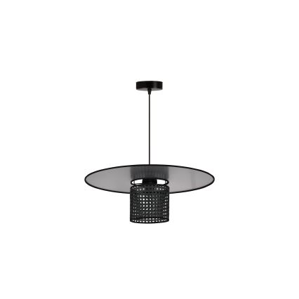 Duolla - Pakabinamas sietynas TOKYO RATTAN 1xE27/15W/230V diametras 50 cm juoda/sidabras