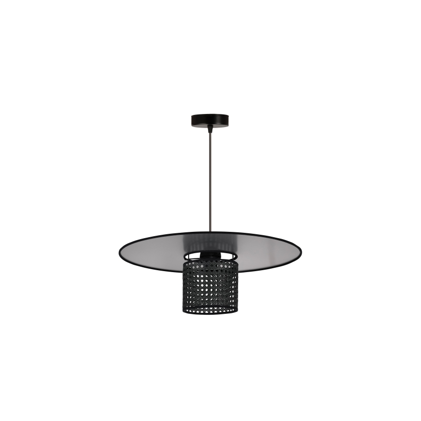 Duolla - Pakabinamas sietynas TOKYO RATTAN 1xE27/15W/230V diametras 50 cm juoda/sidabras