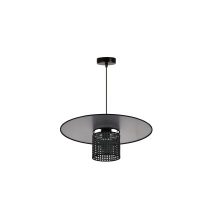 Duolla - Pakabinamas sietynas TOKYO RATTAN 1xE27/15W/230V diametras 50 cm juoda/sidabras