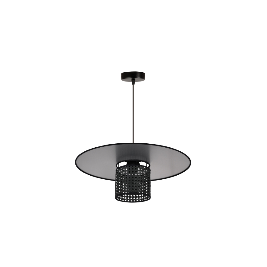 Duolla - Pakabinamas sietynas TOKYO RATTAN 1xE27/15W/230V diametras 50 cm juoda/sidabras
