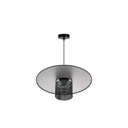 Duolla - Pakabinamas sietynas TOKYO RATTAN 1xE27/15W/230V diametras 50 cm juoda/sidabras