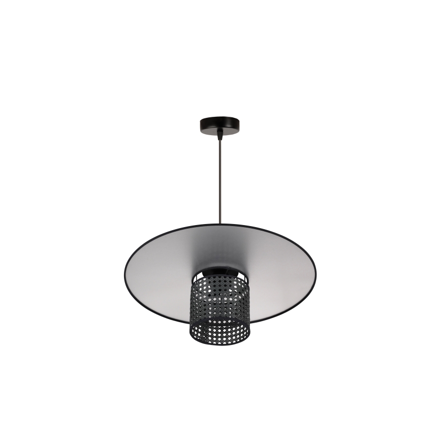 Duolla - Pakabinamas sietynas TOKYO RATTAN 1xE27/15W/230V diametras 50 cm juoda/sidabras