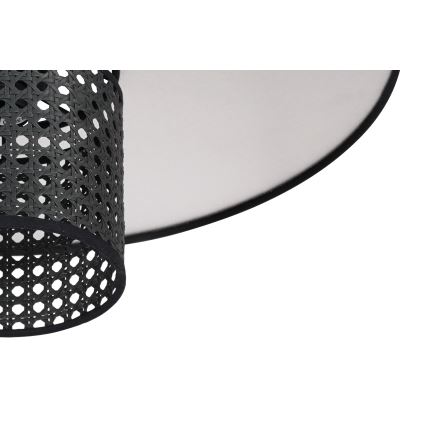 Duolla - Pakabinamas sietynas TOKYO RATTAN 1xE27/15W/230V diametras 50 cm juoda/sidabras