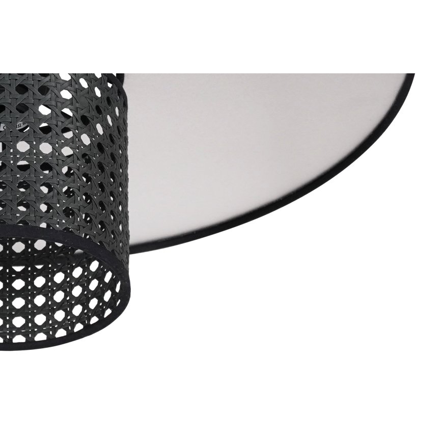 Duolla - Pakabinamas sietynas TOKYO RATTAN 1xE27/15W/230V diametras 50 cm juoda/sidabras