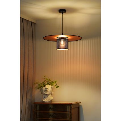 Duolla - Pakabinamas sietynas TOKYO SHINY 1xE27/15W/230V diametras 50 cm juoda/varis