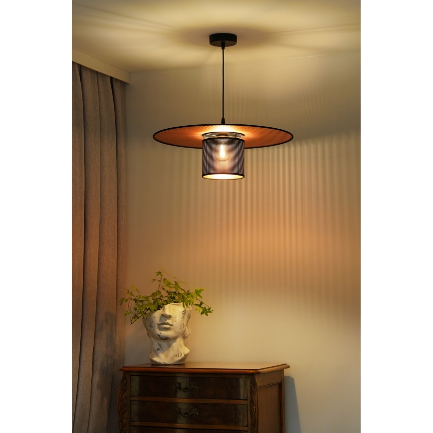 Duolla - Pakabinamas sietynas TOKYO SHINY 1xE27/15W/230V diametras 50 cm juoda/varis