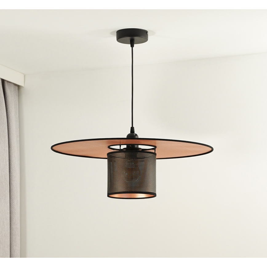 Duolla - Pakabinamas sietynas TOKYO SHINY 1xE27/15W/230V diametras 50 cm juoda/varis