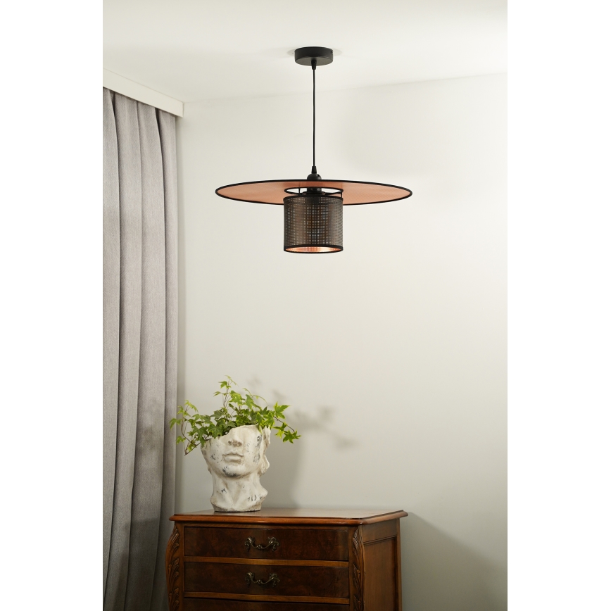 Duolla - Pakabinamas sietynas TOKYO SHINY 1xE27/15W/230V diametras 50 cm juoda/varis