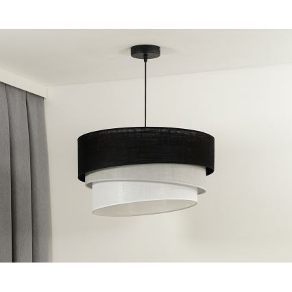 Duolla - Pakabinamas sietynas TRIO 1xE27/15W/230V diametras 45 cm juoda/pilka/balta