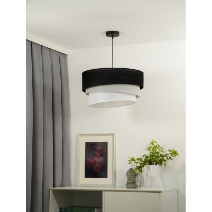 Duolla - Pakabinamas sietynas TRIO 1xE27/15W/230V diametras 45 cm juoda/pilka/balta
