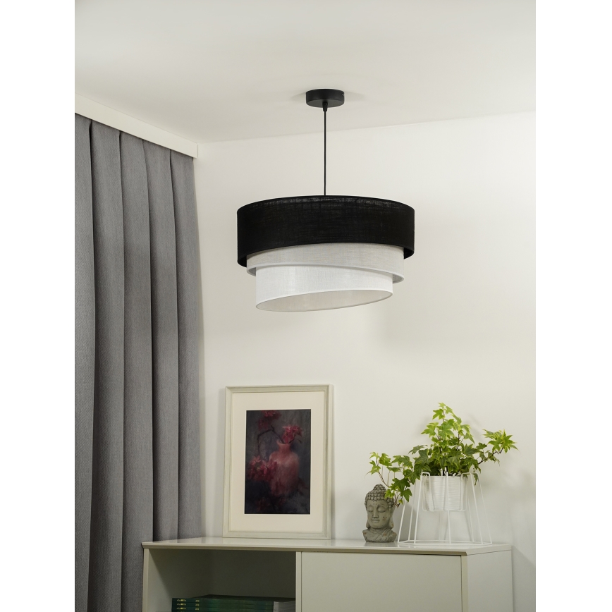 Duolla - Pakabinamas sietynas TRIO 1xE27/15W/230V diametras 45 cm juoda/pilka/balta