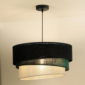 Duolla - Pakabinamas sietynas TRIO 1xE27/15W/230V diametras 45 cm juoda/žalia/balta