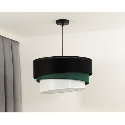Duolla - Pakabinamas sietynas TRIO 1xE27/15W/230V diametras 45 cm juoda/žalia/balta